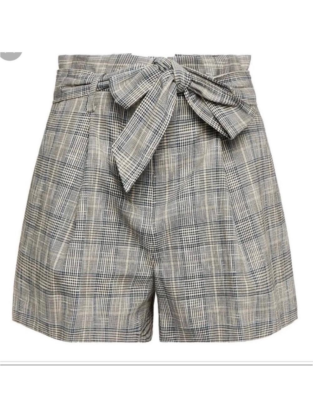 Veronica Beard size 6 Plaid Tie-Waist Women’s Shorts - Gray
